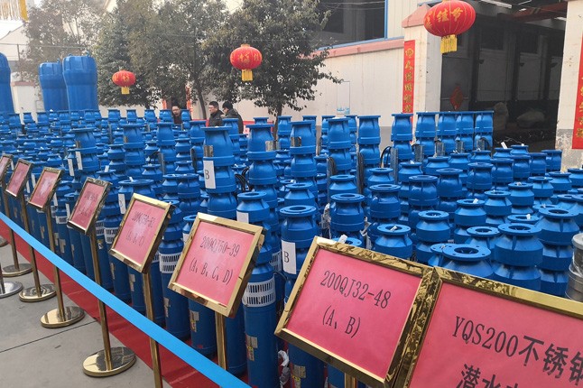 公司2019年度潛水泵、深井泵、污水泵、管道泵等產(chǎn)品展示現(xiàn)場